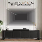 Meuble TV moderne pour téléviseur de 65 pouces - Meuble TV avec portes en cuir