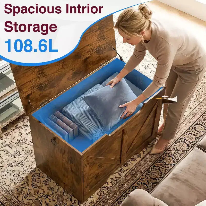 BestMassage Banc de rangement rétro en bois 29/39 Multi-usage pour entrée/chambre/salon (siège et rangement)