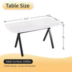 Table de salle à manger rectangulaire GDFStudio Daniela moderne en verre trempé avec motif marbre et pieds en métal