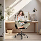 Chaise de coiffeuse avec dossier en forme de chat, chaise pivotante réglable en hauteur, jolie chaise de bureau à roulettes en tissu nounours pour chambre à coucher ou bureau