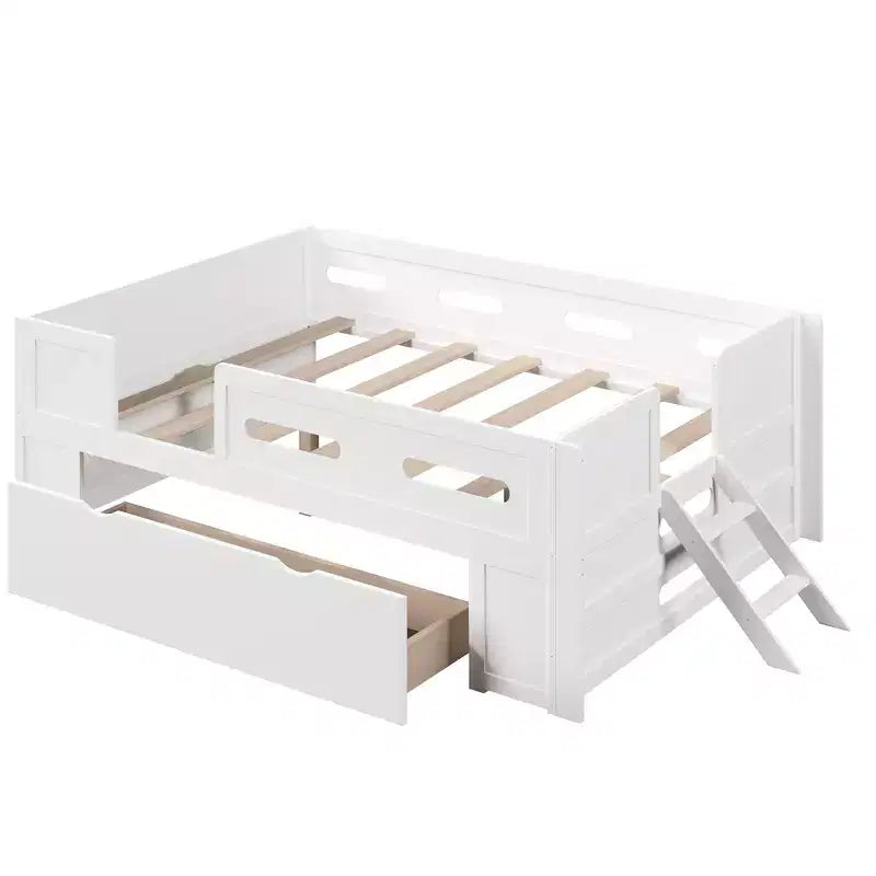 Lit plateforme en bois Martin GDFStudio avec garde-corps et tiroir