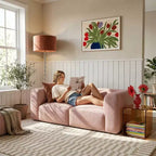 Canapé de salon moderne 2 places, canapé Bouclé Cloud avec assise profonde, canapé compact pour petits espaces de vie - Panipeachy