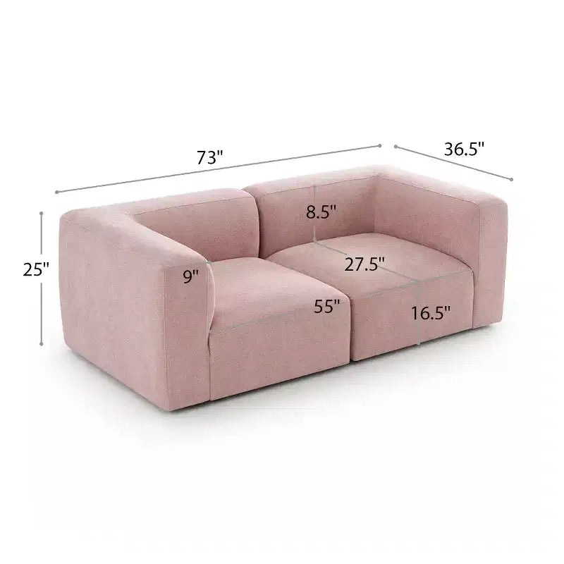 Canapé de salon moderne 2 places, canapé Bouclé Cloud avec assise profonde, canapé compact pour petits espaces de vie - Panipeachy