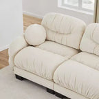 GDFStudio Katarzyna, Canapé sectionnel moderne à 2 places en chenille avec coussins ronds et accoudoirs incurvés