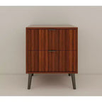 Table de chevet en bois élégante et fonctionnelle à 2 tiroirs pour chambre à coucher ou salon