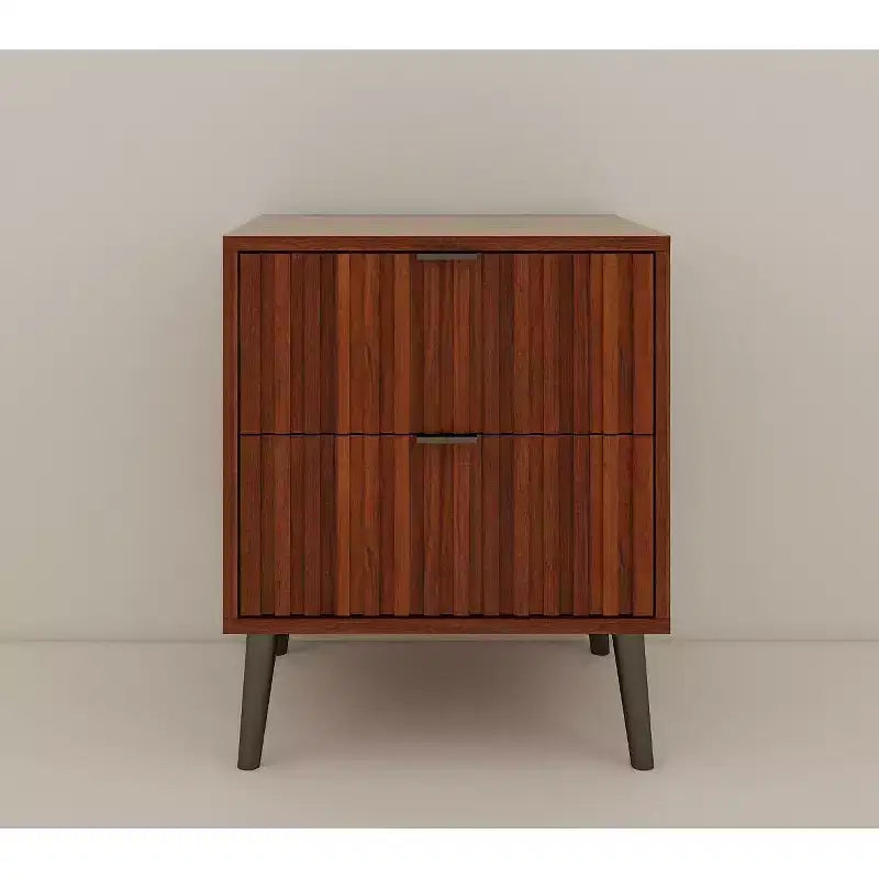 Table de chevet en bois élégante et fonctionnelle à 2 tiroirs pour chambre à coucher ou salon