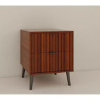Table de chevet en bois élégante et fonctionnelle à 2 tiroirs pour chambre à coucher ou salon