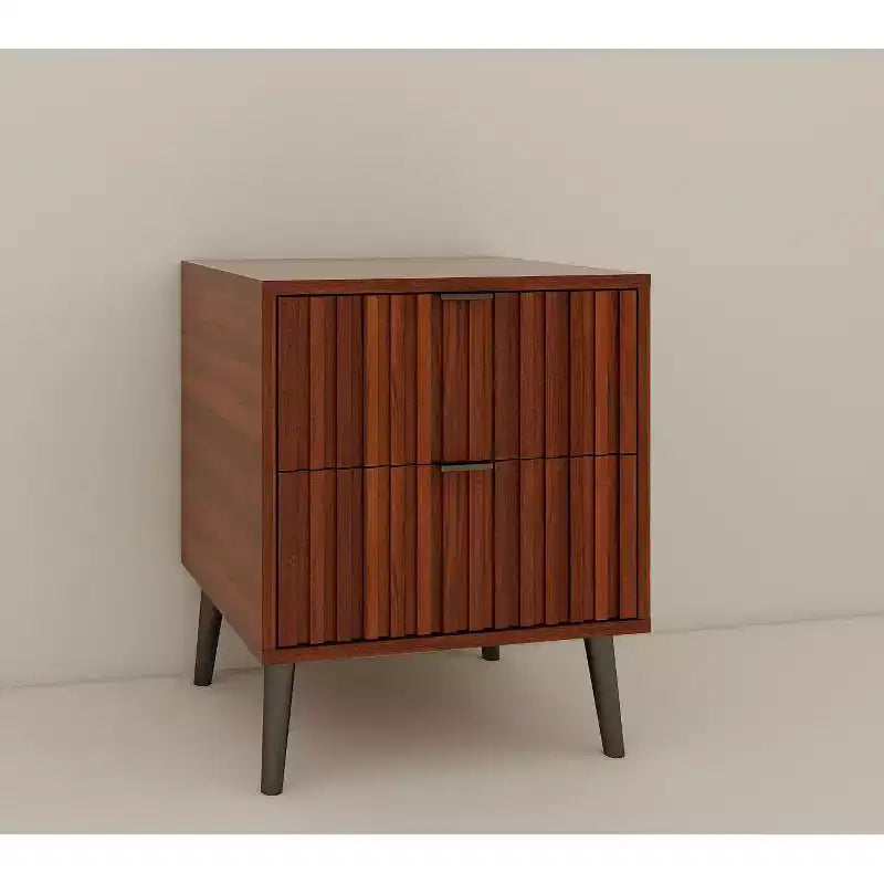 Table de chevet en bois élégante et fonctionnelle à 2 tiroirs pour chambre à coucher ou salon