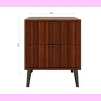 Table de chevet en bois élégante et fonctionnelle à 2 tiroirs pour chambre à coucher ou salon