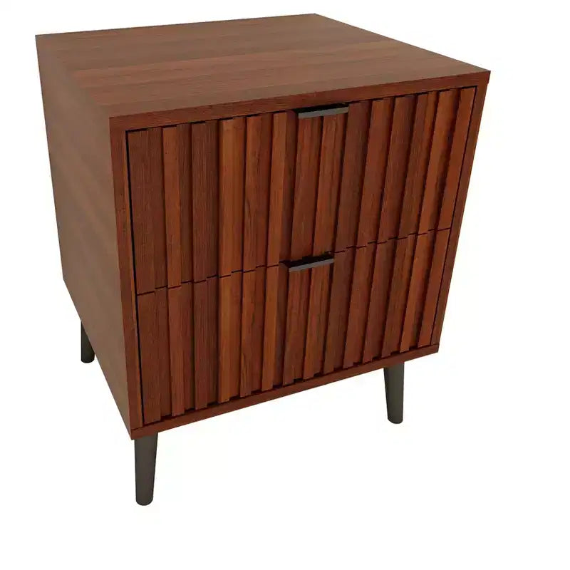Table de chevet en bois élégante et fonctionnelle à 2 tiroirs pour chambre à coucher ou salon