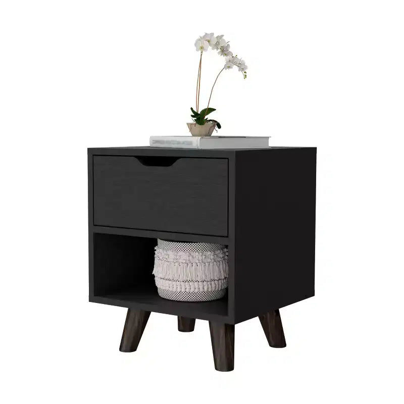 Carthage Table de Chevet 1 Tiroir Élégante et Fonctionnelle pour Chambre à Coucher ou Salon
