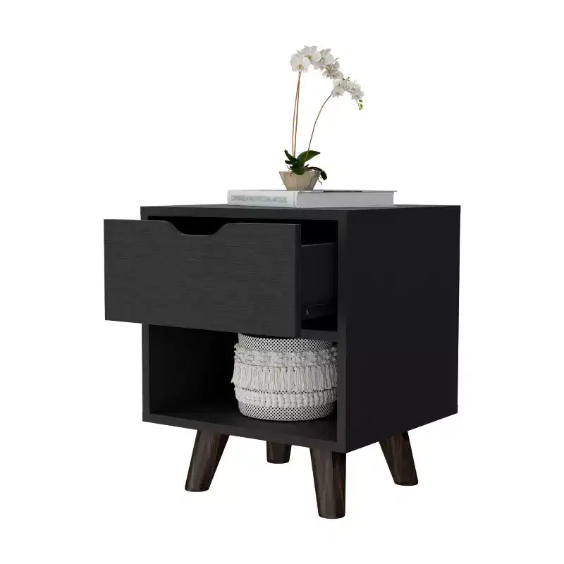 Carthage Table de Chevet 1 Tiroir Élégante et Fonctionnelle pour Chambre à Coucher ou Salon
