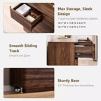 Commode à 7 tiroirs, commode en bois de 52" de large, design moderne sans poignée, grande commode de chambre à coucher avec meuble TV et organisateur de rangement