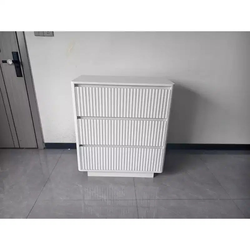 Commode à ✕ tiroirs pour chambre à coucher, commode moderne à cannelures, grande commode double en bois pour couloir, salon