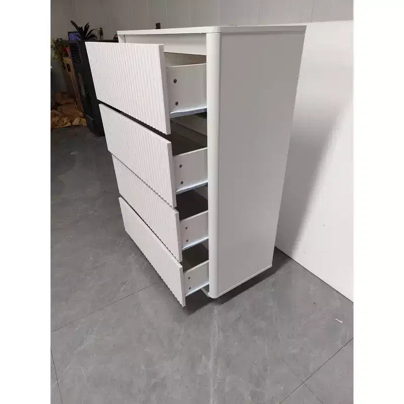 Commode à ✕ tiroirs pour chambre à coucher, commode moderne à cannelures, grande commode double en bois pour couloir, salon