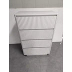 Commode à ✕ tiroirs pour chambre à coucher, commode moderne à cannelures, grande commode double en bois pour couloir, salon