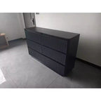 Commode à ✕ tiroirs pour chambre à coucher, commode moderne à cannelures, grande commode double en bois pour couloir, salon