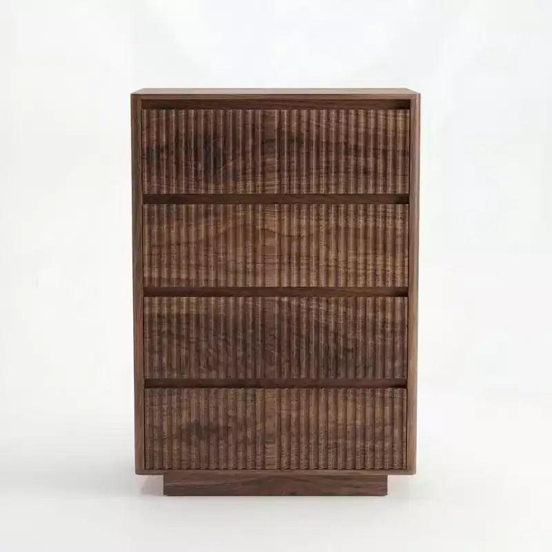 Commode à ✕ tiroirs pour chambre à coucher, commode moderne à cannelures, grande commode double en bois pour couloir, salon
