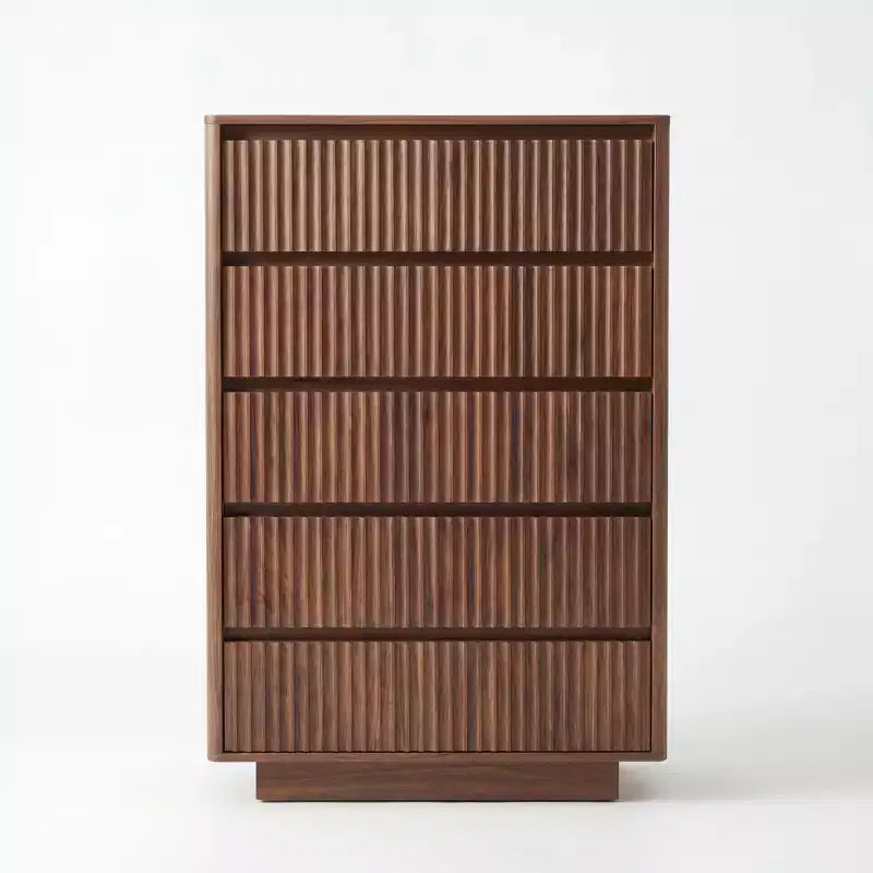 Commode à ✕ tiroirs pour chambre à coucher, commode moderne à cannelures, grande commode double en bois pour couloir, salon