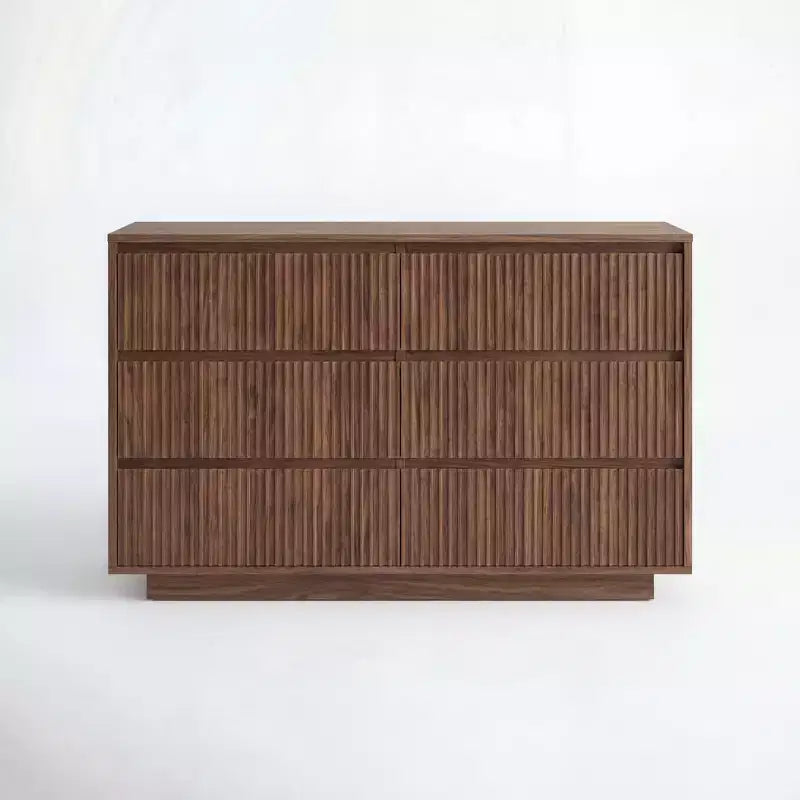 Commode à ✕ tiroirs pour chambre à coucher, commode moderne à cannelures, grande commode double en bois pour couloir, salon