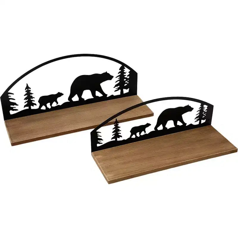 Collection Lakeside Lot de 2 étagères murales de style cabane rustique -
