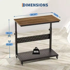 Support de tour d'ordinateur à roulettes, chariot porte-unité centrale réglable en hauteur, support de PC roulant à 2 niveaux sous le bureau, table d'appoint pour jeux à domicile ou bureau