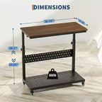 Support de tour d'ordinateur à roulettes, chariot porte-unité centrale réglable en hauteur, support de PC roulant à 2 niveaux sous le bureau, table d'appoint pour jeux à domicile ou bureau