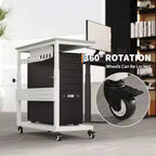 Support de tour d'ordinateur à roulettes, chariot porte-unité centrale réglable en hauteur, support de PC roulant à 2 niveaux sous le bureau, table d'appoint pour jeux à domicile ou bureau