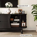 Meuble TV avec station de charge, Centre de divertissement pour téléviseurs jusqu'à 70 pouces, Table console multimédia avec 2 armoires de rangement et 2 tiroirs pour salon