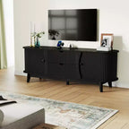 TV Stand with Charging Station, Entertainment Center for up to 70 Inch TV, Media Console Table with 2 Storage Cabinets & 2 Drawers for Living Room