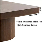Table basse carrée pour salon, plateau en placage de bois à motif parquet, noyer
