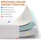 Matelas en mousse à mémoire de forme Dyonery 25 cm, soutien mi-ferme, gel rafraîchissant et soulagement des maux de dos, housse amovible sans fibre de verre, certifié CertiPUR-US