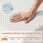 Matelas en mousse à mémoire de forme Dyonery 25 cm, soutien mi-ferme, gel rafraîchissant et soulagement des maux de dos, housse amovible sans fibre de verre, certifié CertiPUR-US