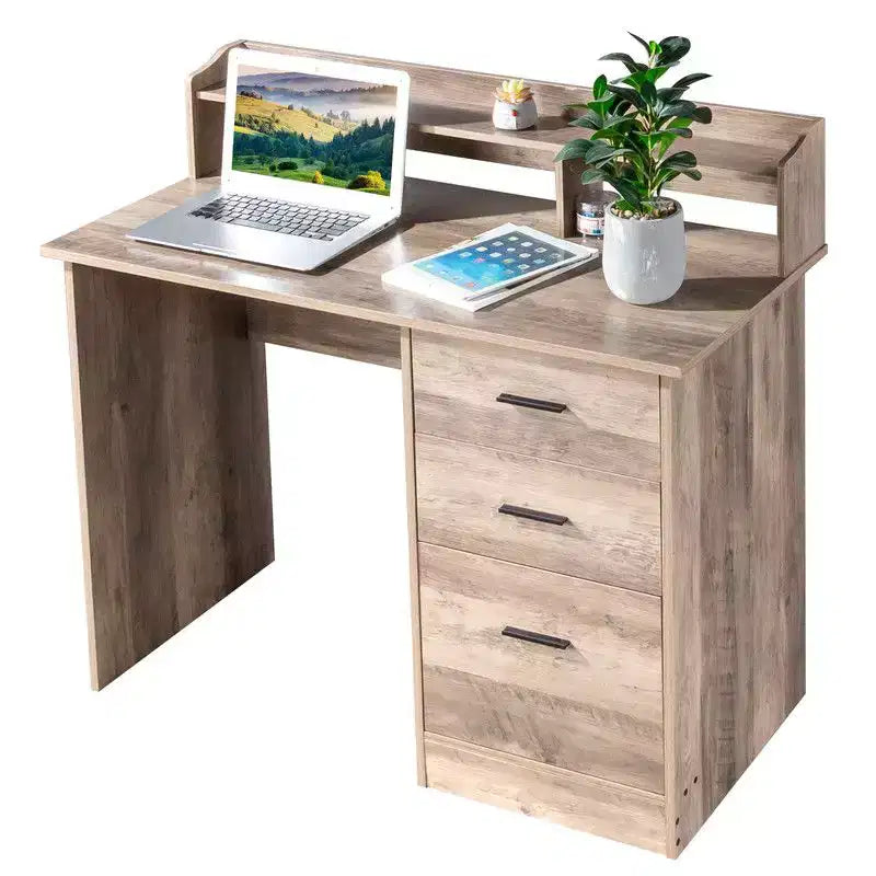 Bureau d'ordinateur Karlhome 109 cm avec 3 tiroirs