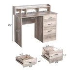 Bureau d'ordinateur Karlhome 109 cm avec 3 tiroirs