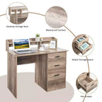 Bureau d'ordinateur Karlhome 109 cm avec 3 tiroirs