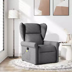 vidaXL Fauteuil inclinable de massage en tissu gris foncé