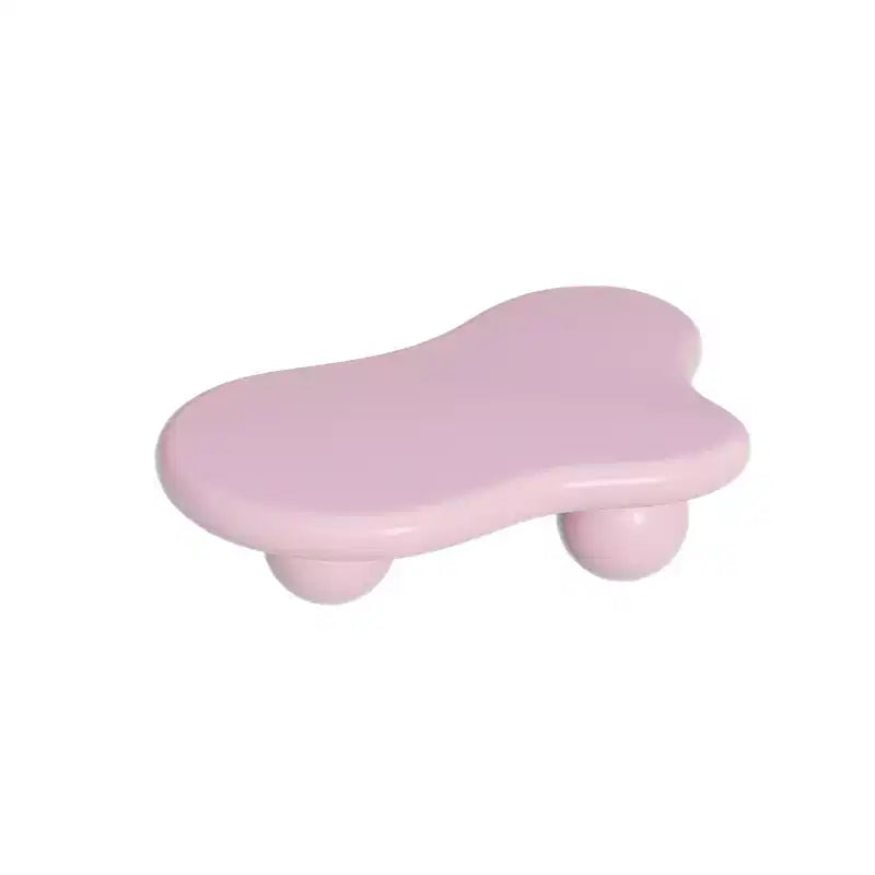 Table basse nuage 47 avec pieds sphériques, table basse centrale moderne et irrégulière pour salon, rose