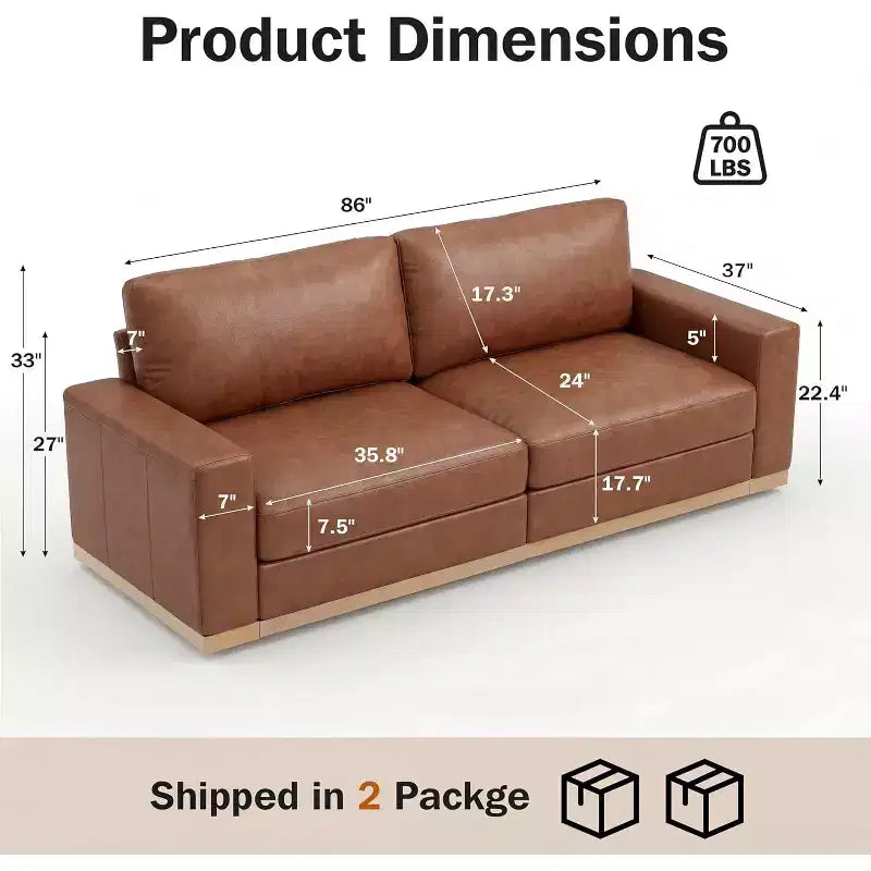 Canapé fixe Dyonery avec lattes en bois, tissu en coton, couleur grise, deux places, 88 pouces