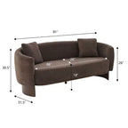 Canapé 3 places moderne GDFStudio Kyro 81" en bouclette avec base en bois et coussins