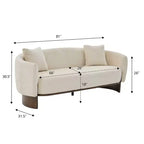 Canapé 3 places moderne GDFStudio Kyro 81" en bouclette avec base en bois et coussins