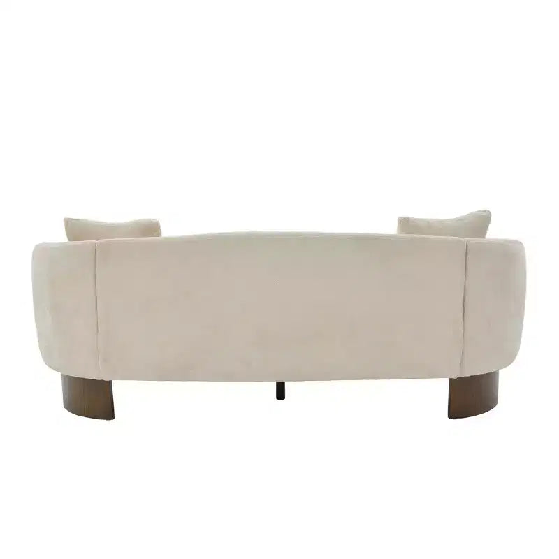 Canapé 3 places moderne GDFStudio Kyro 81" en bouclette avec base en bois et coussins
