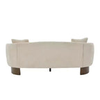 Canapé 3 places moderne GDFStudio Kyro 81" en bouclette avec base en bois et coussins
