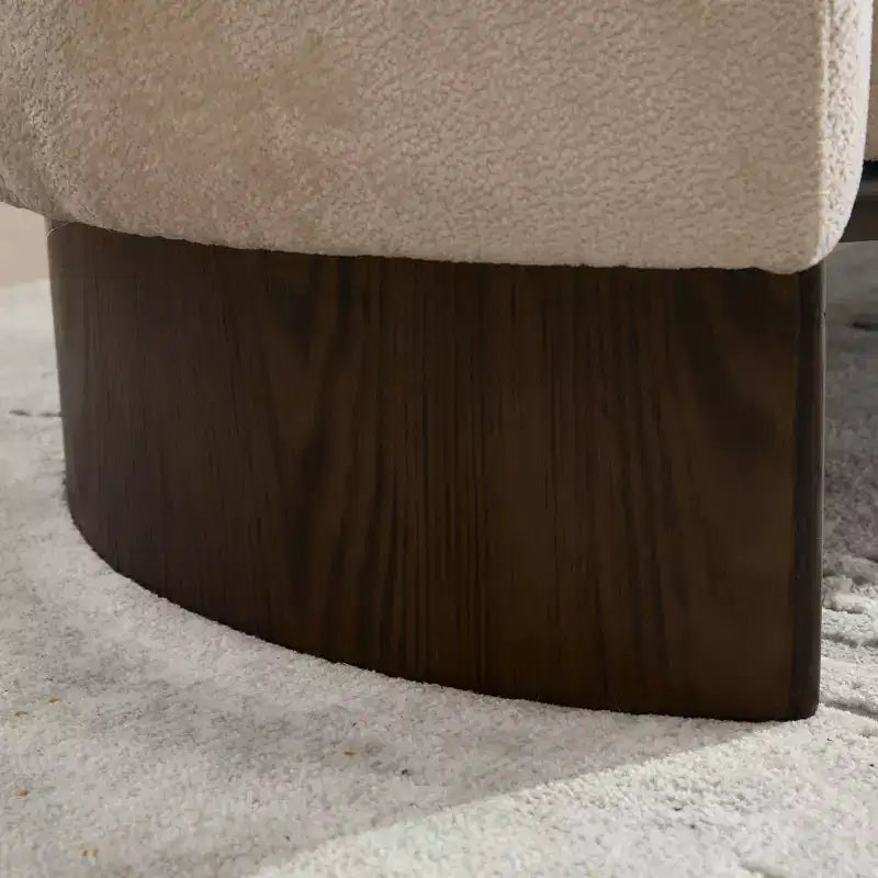 Canapé 3 places moderne GDFStudio Kyro 81" en bouclette avec base en bois et coussins