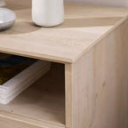 Table de chevet transitionnelle à 2 tiroirs Chêne Blanc - Walker Edison