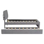 MAYEERTY Cadre de lit robuste en MDF et panneaux de particules avec espace de couchage supplémentaire et assemblage facile