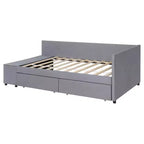 MAYEERTY Cadre de lit robuste en MDF et panneaux de particules avec espace de couchage supplémentaire et assemblage facile