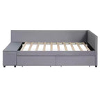 MAYEERTY Cadre de lit robuste en MDF et panneaux de particules avec espace de couchage supplémentaire et assemblage facile