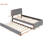 MAYEERTY Cadre de lit robuste en MDF et panneaux de particules avec espace de couchage supplémentaire et assemblage facile