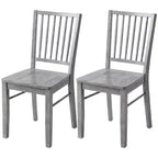 HOMCOM Lot de 2 chaises de salle à manger ergonomiques en bois massif, chaises de cuisine sans accoudoirs avec pieds en bois d'hévéa